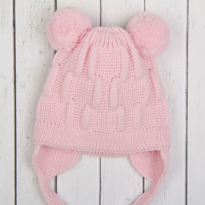 Шапка для девочки "Егорка", размер 38-40 (0-3 мес.), цвет розовый 1352-7021пш_М