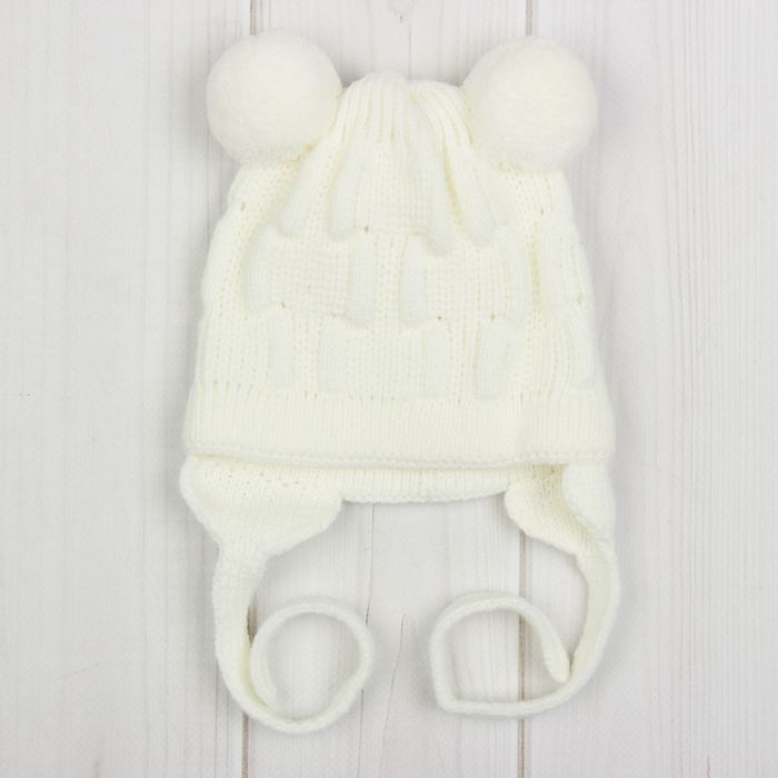Шапка детская "Егорка", размер 40-42 (3-6 мес.), цвет молочный 1307-7021пш_М