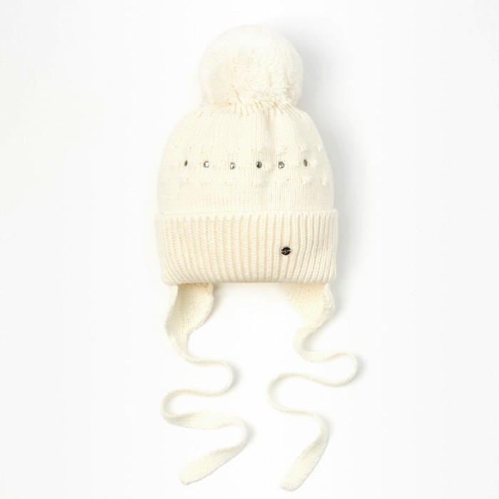Шапка детская "Кексик", размер 40-42 (3-6 мес.), цвет молочный 1444-62с_М