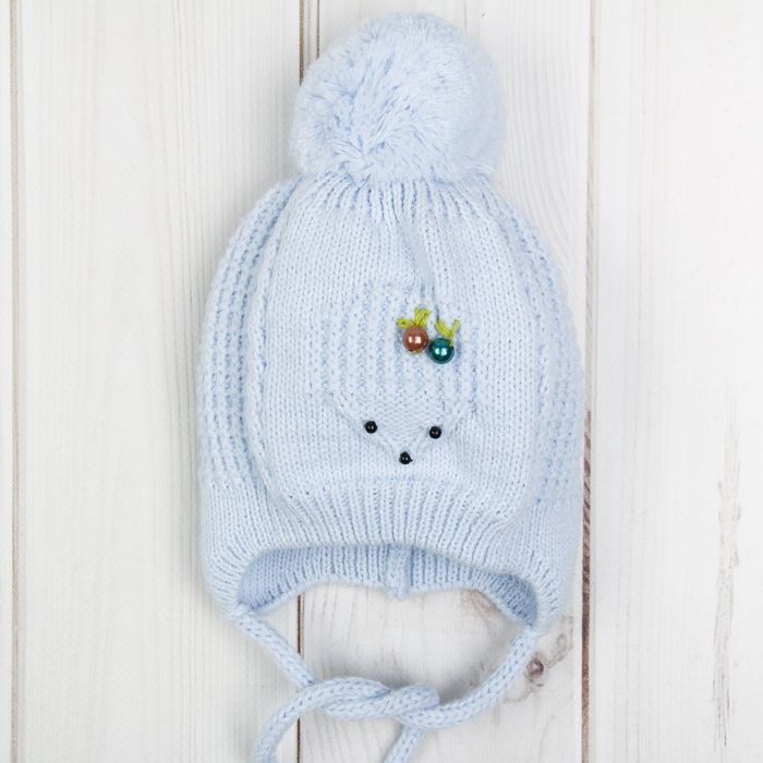 Шапка для мальчика "Пых-пых", размер 42-44 (6-12 мес.), цвет голубой 0812-55c_М