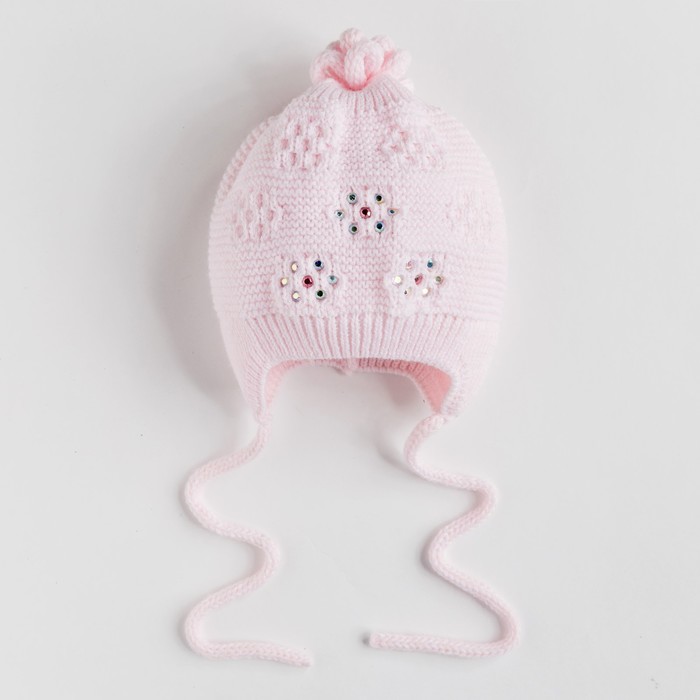 Шапка для девочки "Ромашка", размер 40-42 (3-6 мес.), цвет розовый 1741-65с_М