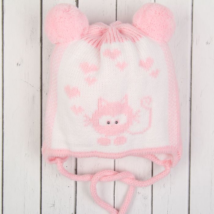Шапка для девочки "Царапка", размер 44-46 (12-18 мес.), цвет розовый 0980-7018пш_М