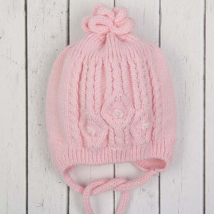 Шапка для девочки "Цветущая полянка", размер 38-40 (0-3 мес.), цвет розовый 1031-7019пш_М