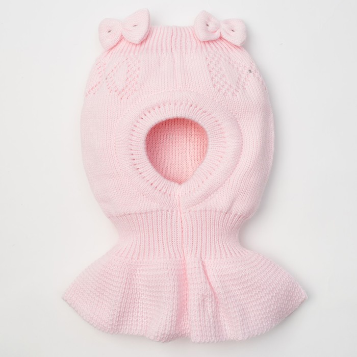 Шапка для девочки "Шлем Бантики", размер 44-46 (12-18 мес.), цвет розовый 8126-22с_М