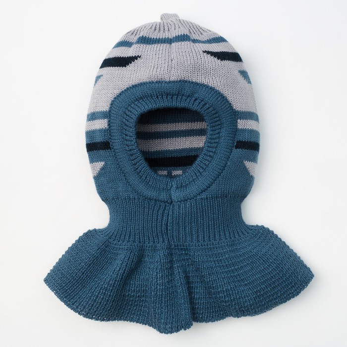 Шапка для мальчика "Шлем Геометрик", размер 44-46 (12-18 мес.), цвет джинс/серый 8294-23с_М   202559