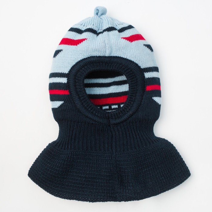 Шапка для мальчика "Шлем Геометрик", размер 44-46 (12-18 мес.), цвет синий/пион 8324-23с_М