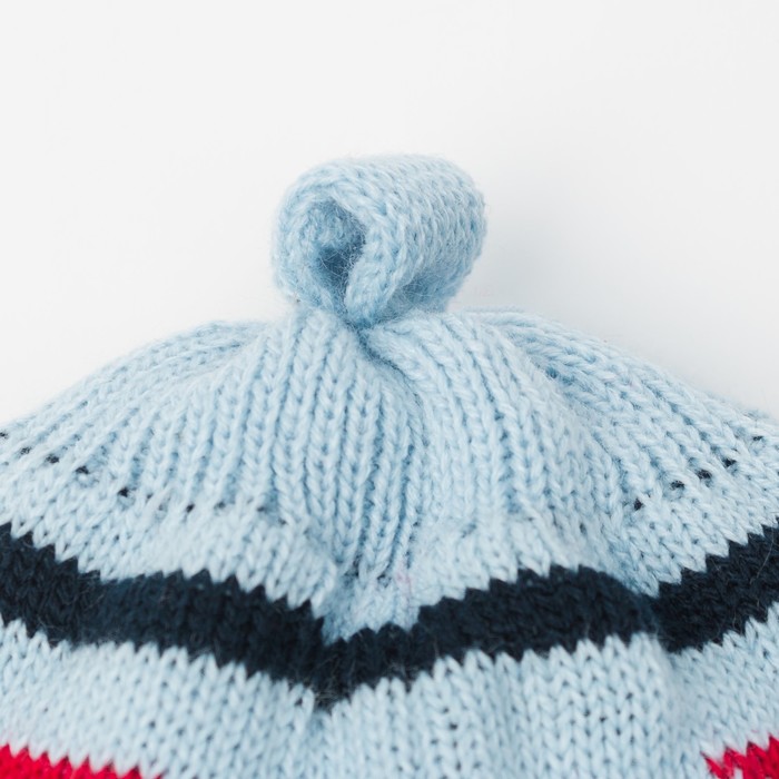 Шапка для мальчика "Шлем Геометрик", размер 44-46 (12-18 мес.), цвет синий/пион 8324-23с_М