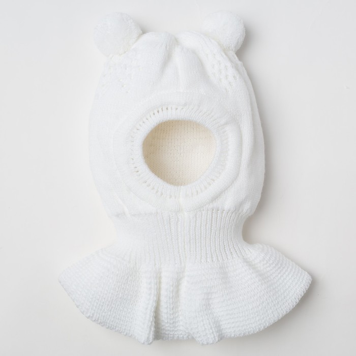 Шапка для девочки "Шлем Ариша", размер 44-46 (12-18 мес.), цвет белый 8010-25с_М