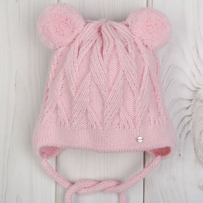 Шапка для девочки "Хрустик", размер 38-40 (0-3 мес.), цвет розовый 1871-7023пш_М