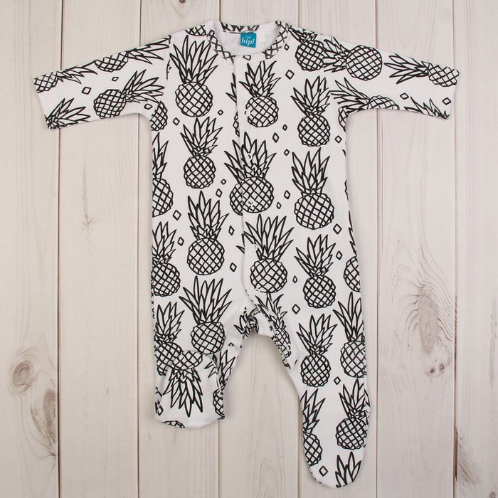 Комбинезон, рост 74 см, цвет белый, принт ананас B 04.40.04 _М
