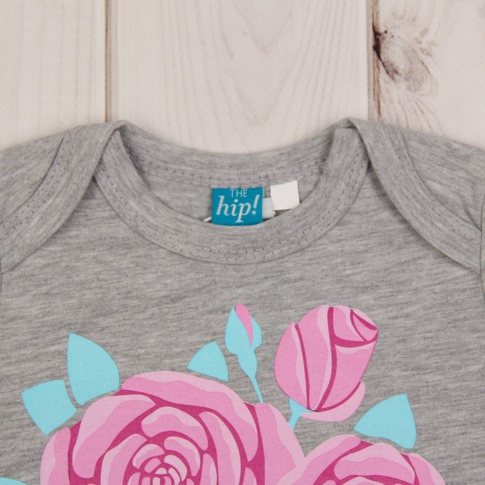 Боди для девочки, рост 74 см, цвет серый, принт розы G 04.41.04 _М