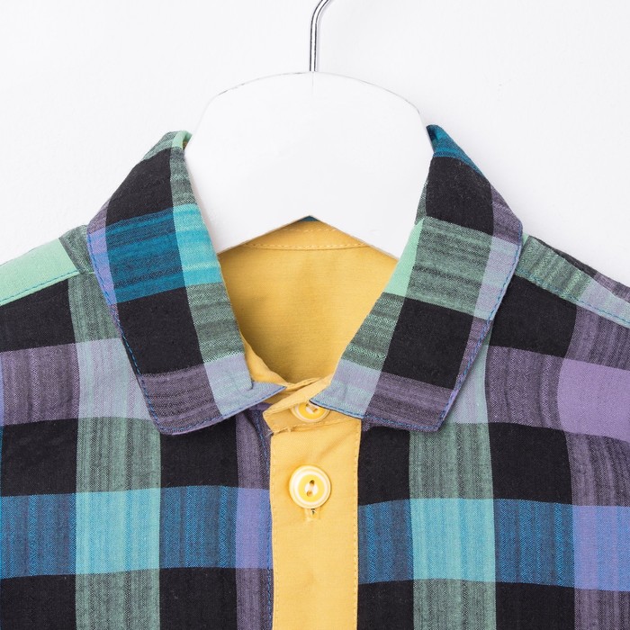 Рубашка для мальчика, рост 98 см, цвет синий/жёлтый B 04.11.02 _М