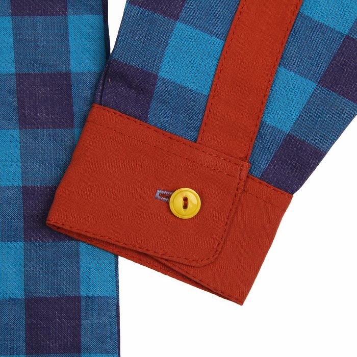 Рубашка для мальчика, рост 86 см, цвет синий/кирпичный B 02.11.01 _М