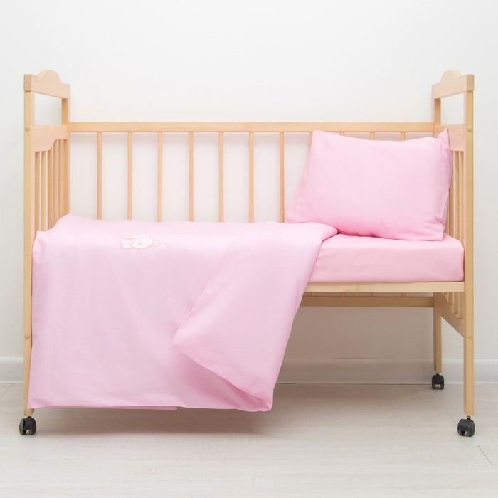 Детское постельное бельё "Мишка", цвет розовый 33312