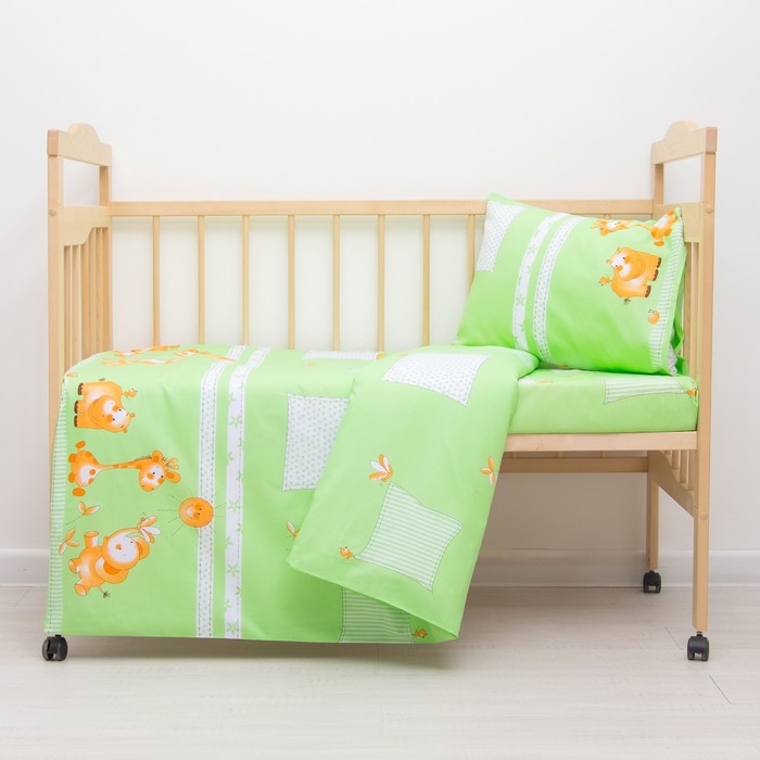 Детское постельное бельё "Друзья", цвет зелёный 33352