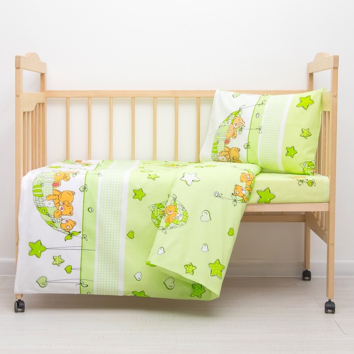 Детское постельное бельё "Баю-бай", цвет зелёный 33372