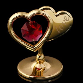 Сувенир «Два сердца», 4,5×4,5×3 см, с кристаллами от Сима-ленд