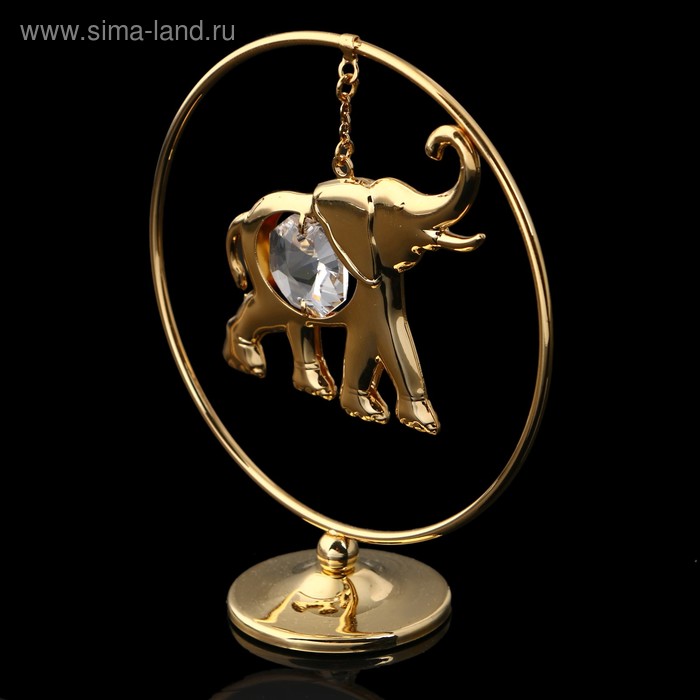Сувенир «Слон в кольце», 3×7×8 см, с кристаллом