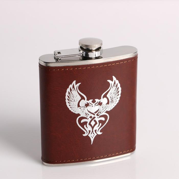 Набор "Эмблема птицы" 3 в 1: фляжка 210 мл + воронка + фонарик, 15х17 см
