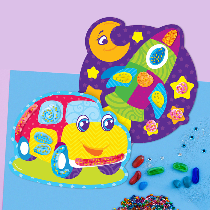 Аппликация бисером "Поехали!" + блёстки