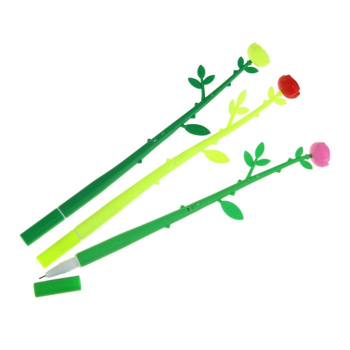 Ручка шариковая-прикол Цветок-Роза МИКС