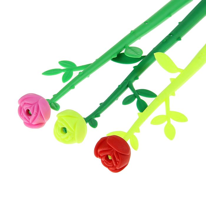 Ручка шариковая-прикол Цветок-Роза МИКС