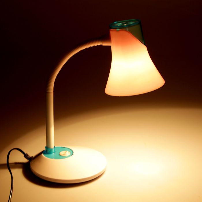 Лампа настольная Е27 25Вт 220В "Рупор" голубая 45х16х16 см