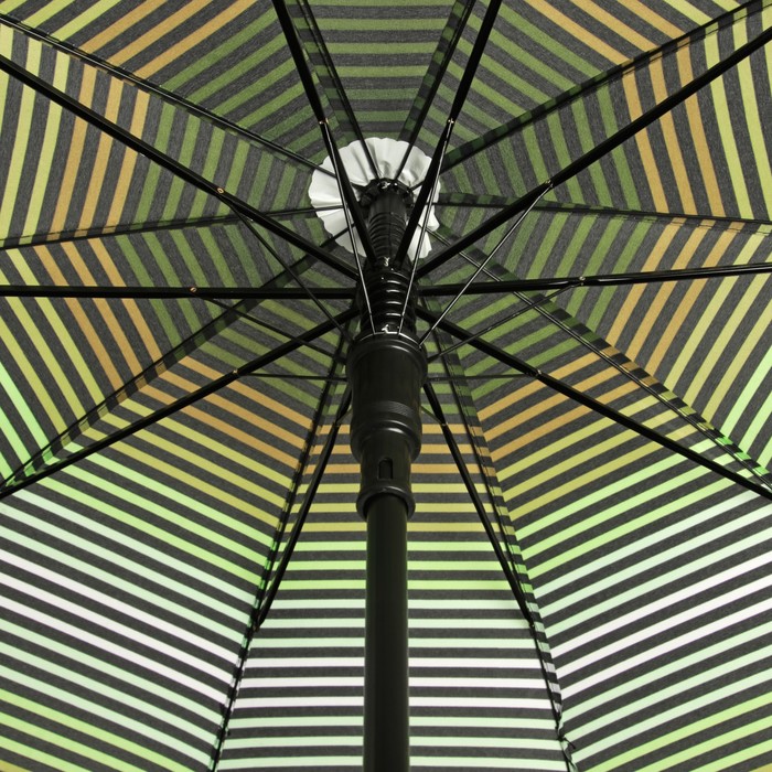 Зонт-трость "Полоска", полуавтоматический, R=56см, цвет зелёный
