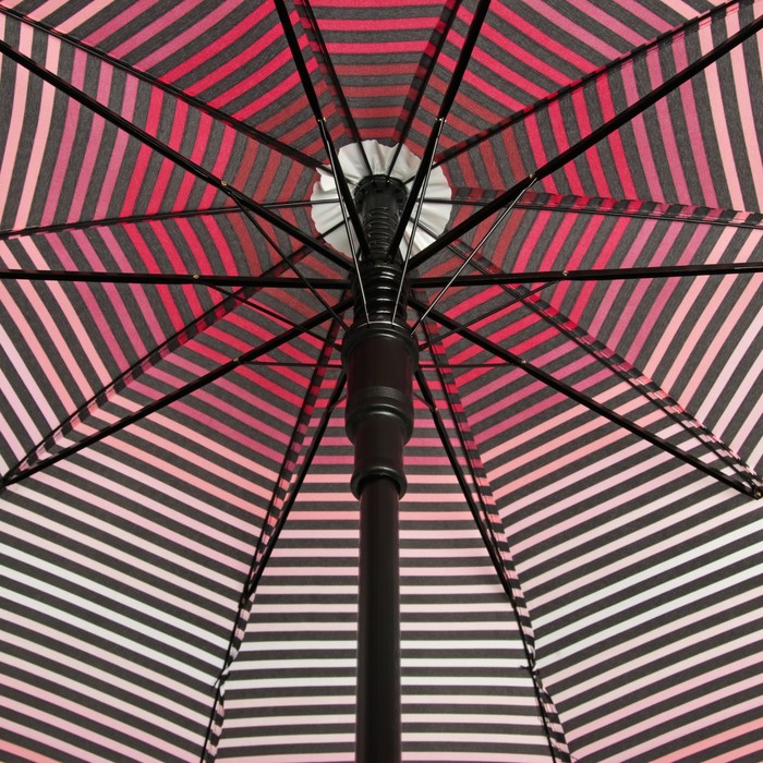 Зонт-трость "Полоска", полуавтоматический, R=56см, цвет бордовый