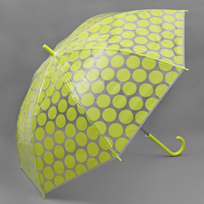 Зонт-трость "Круги", полуавтоматический, R=57см, цвет зелёный