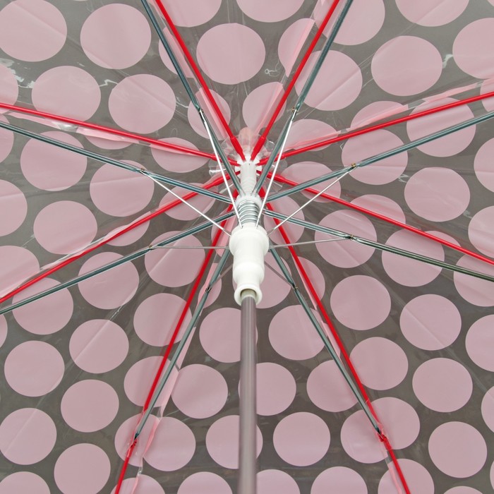 Зонт-трость "Круги", полуавтоматический, R=57см, цвет розовый
