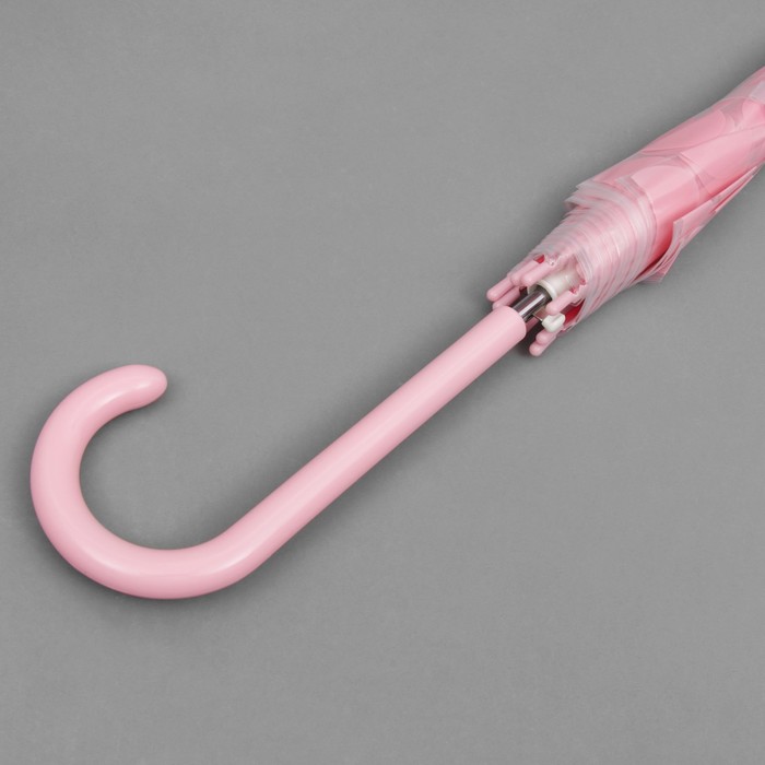 Зонт-трость "Круги", полуавтоматический, R=57см, цвет розовый