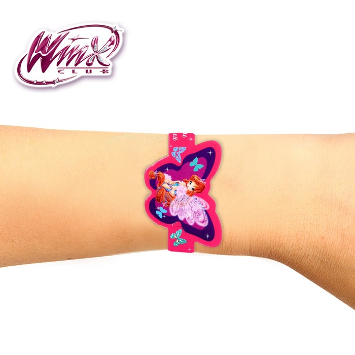 Браслет для праздника "С днём рождения", с бабочками, феи Винкс: Блум, набор 10 шт.