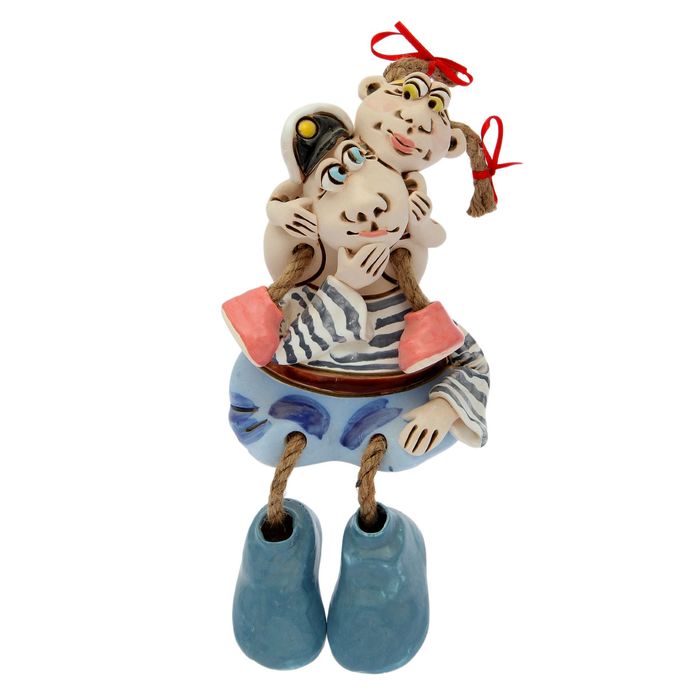 Статуэтка "Папа моряк с дочкой", микс