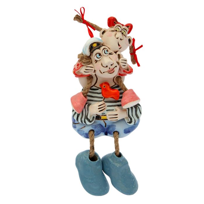 Статуэтка "Папа моряк с дочкой", микс