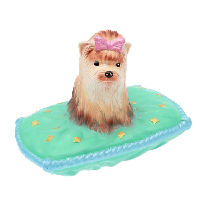 Садовая фигура "Терьер на подушке" акрил, 26х36 см, микс