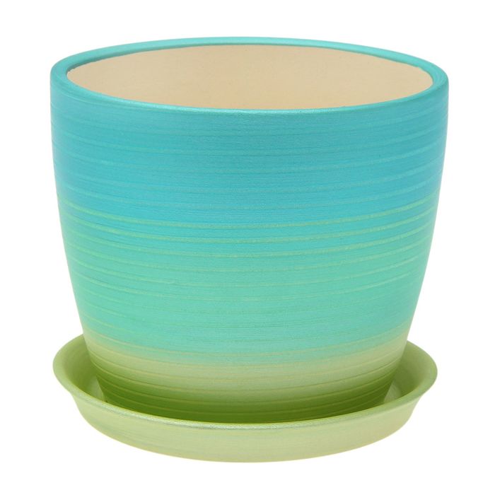 Кашпо "Осень" серпантин, радуга, бирюза, 0,25 л