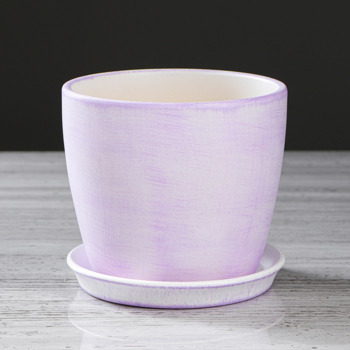 Кашпо "Осень" лаванда, патина, 2 л