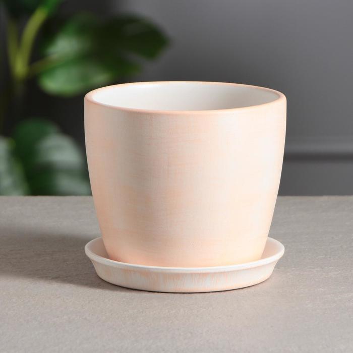 Кашпо "Осень" лосось, патина, 2 л