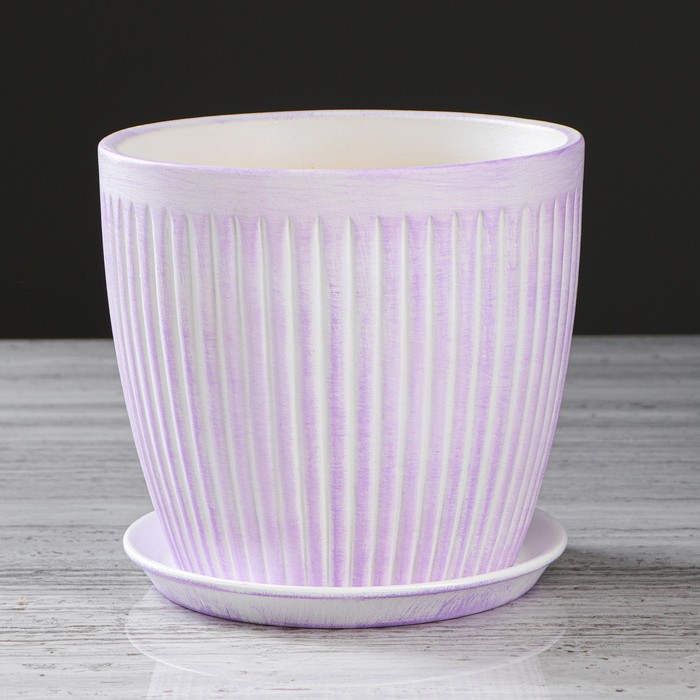 Кашпо "Осень" вертикаль, лаванда, 3 л