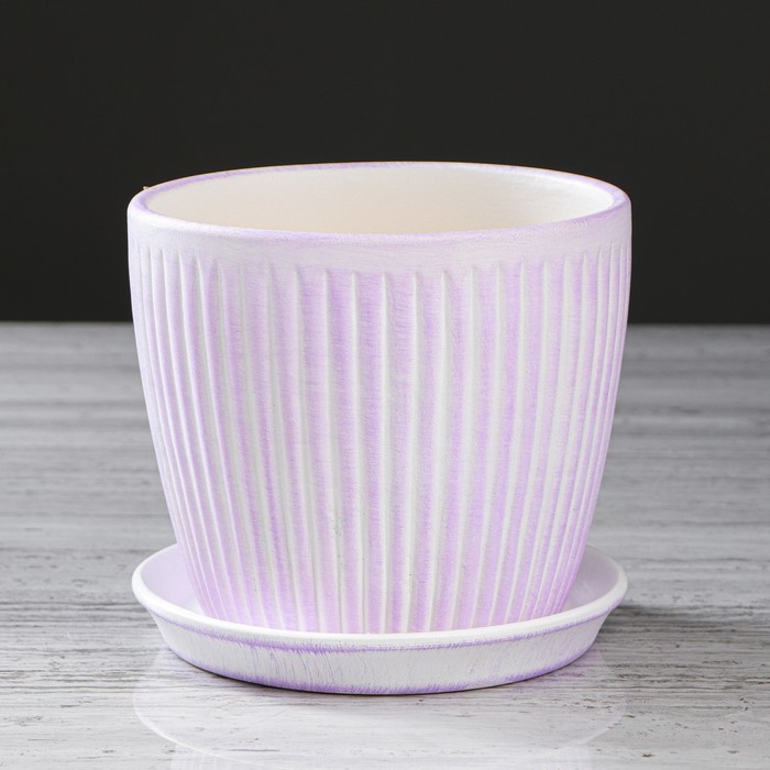 Кашпо "Осень" вертикаль, лаванда 2 л