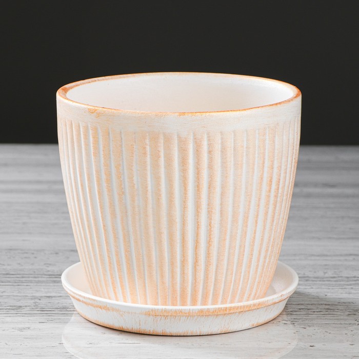 Кашпо "Осень" вертикаль, золото, 2 л