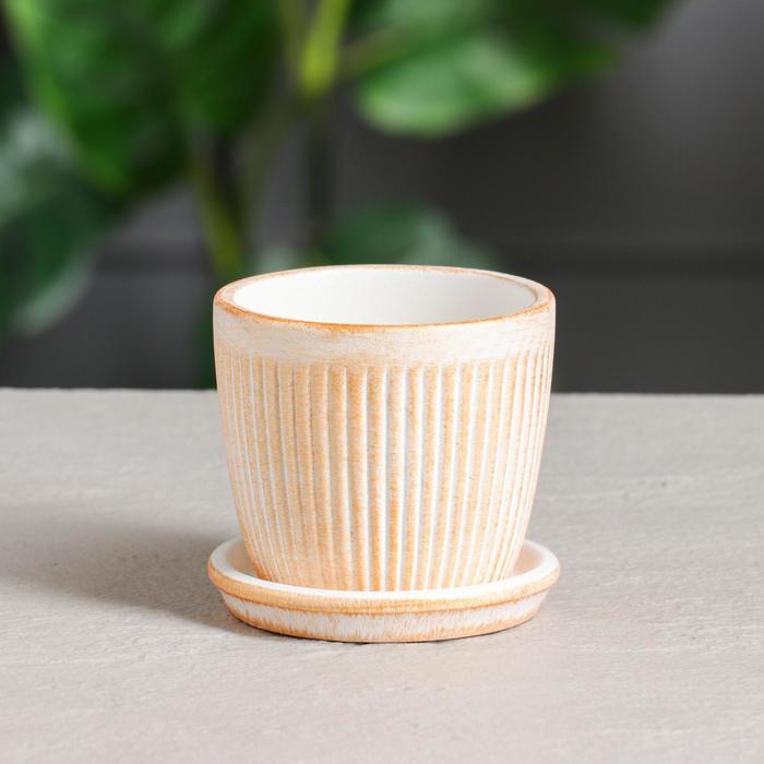 Кашпо "Осень" вертикаль золото, 0,25 л