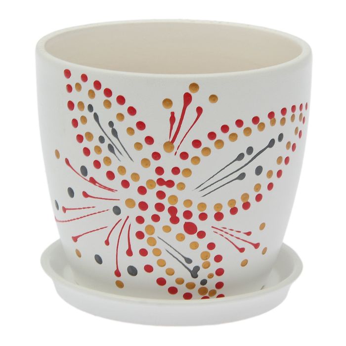 Кашпо "Осень" художественная дорисовка на белом 1 л