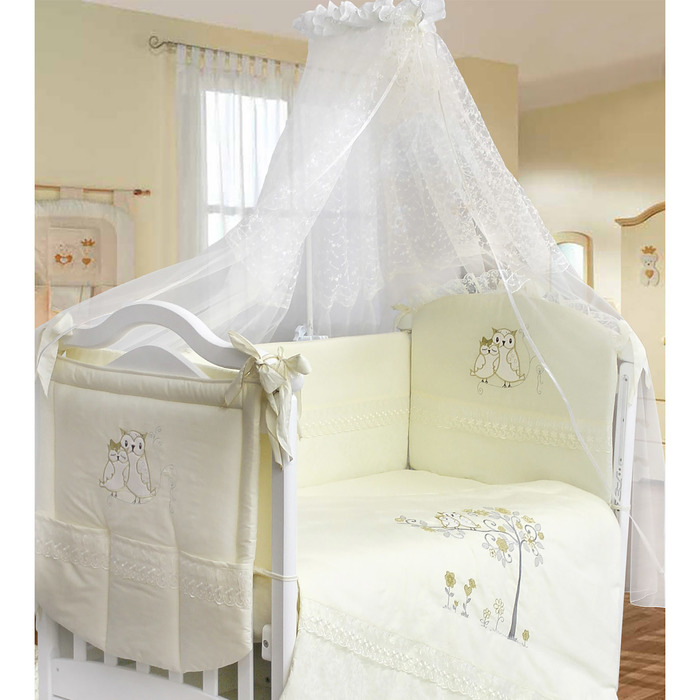 Комплект в кроватку &quot;Совушки&quot; (7 предметов), цвет бежевый 5593