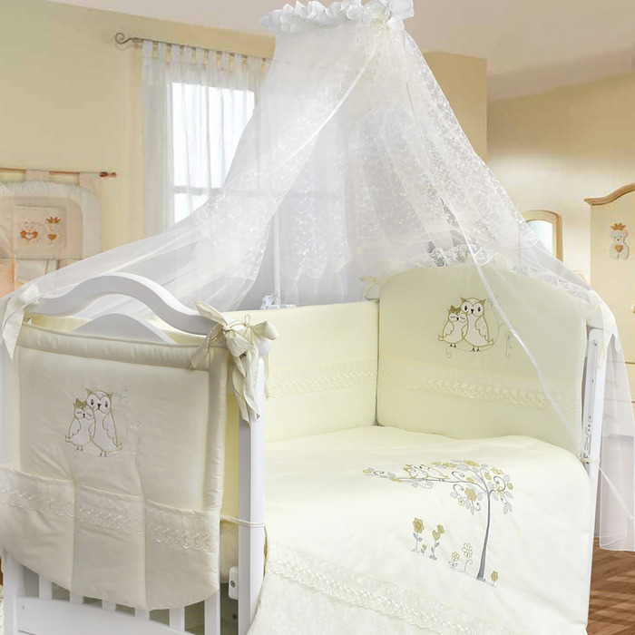 Комплект в кроватку &quot;Совушки&quot; (6 предметов), цвет бежевый 5593/6