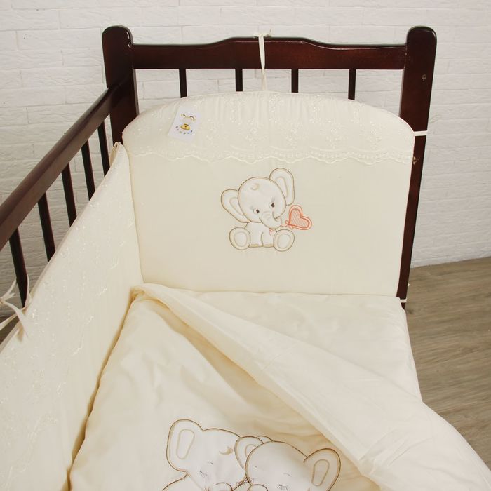 Комплект в кроватку "Слонята" (6 предметов), цвет бежевый 1463