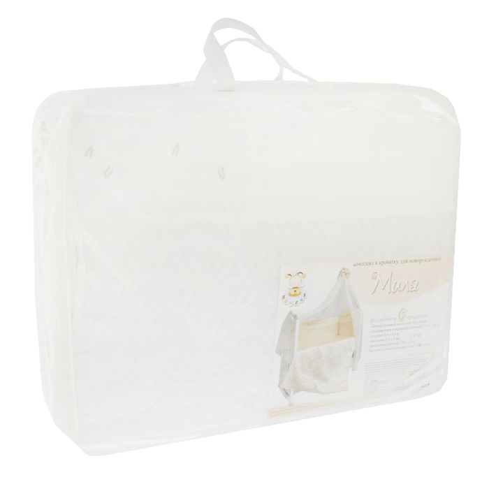 Комплект в кроватку "Мила" (6 предметов), цвет белый 1421/6