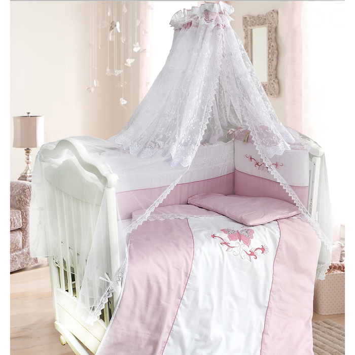 Комплект в кроватку &quot;Абэль&quot; (7 предметов), цвет розовый 1126