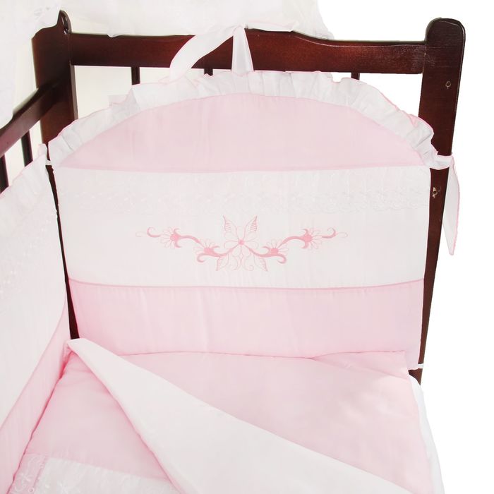 Комплект в кроватку "Абэль" (7 предметов), цвет розовый 1126